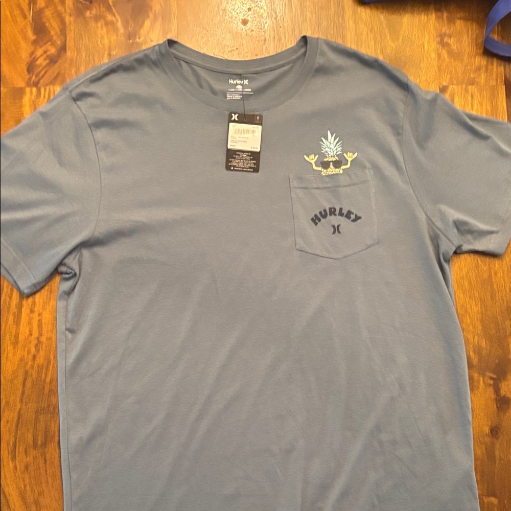 Hurley Gray Pocket Tee with Pineapple Graphic